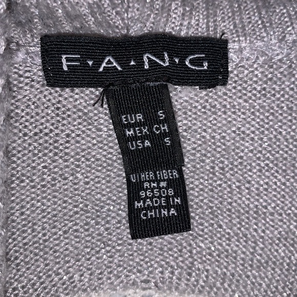 FANG Sweater Black and Grey open front.size small. - Picture 2 of 5